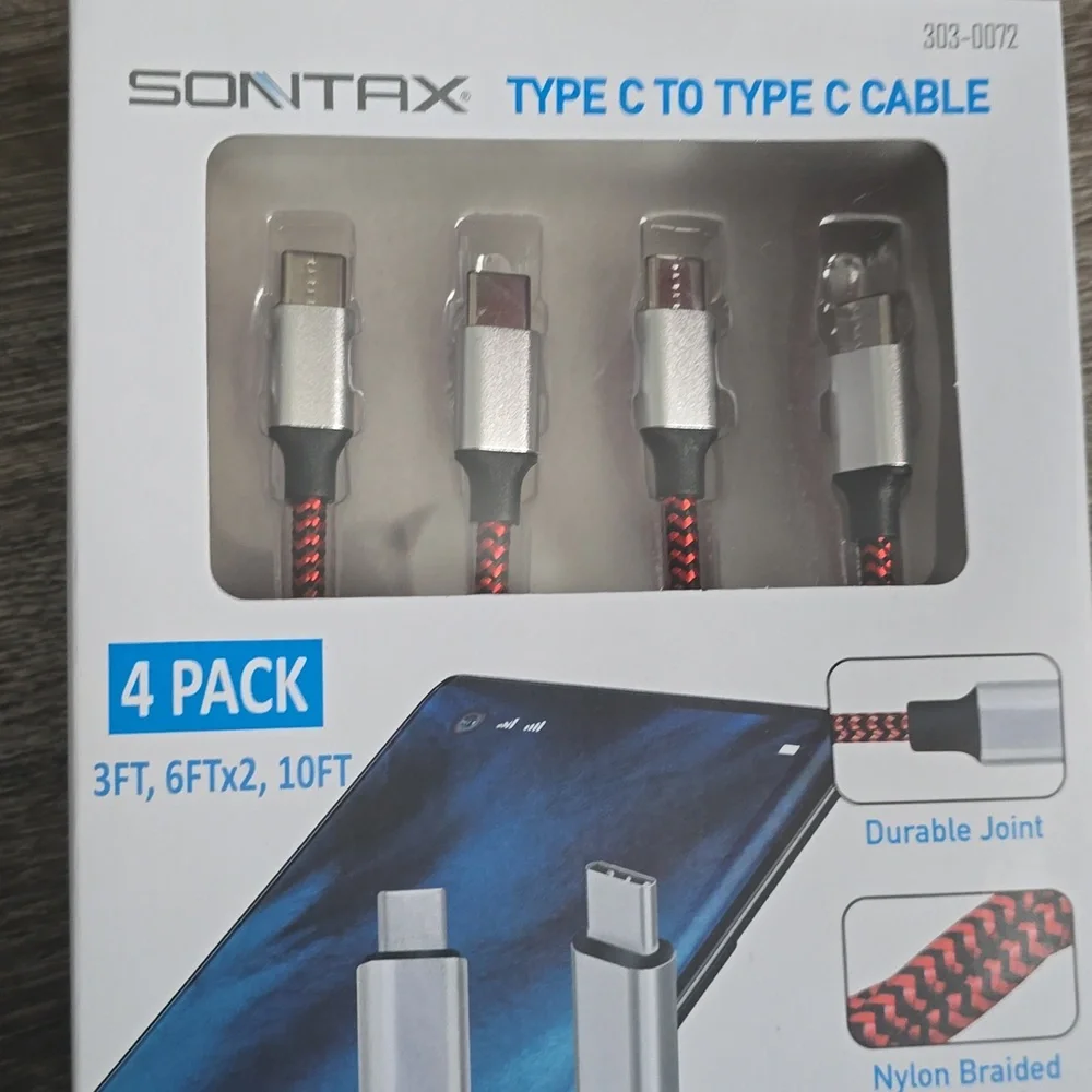 Red Type C to Type C Cable - 4 Pack